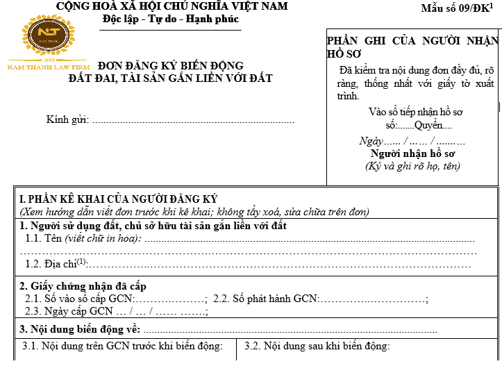 Thủ tục đăng ký biến động đất đai khi thay đổi diện tích đất năm 2024?